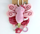 Dreamgro Pink Butterfly Activity Buddy Lovey Plush Stroller Toy Rattle Crinkle