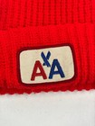 Vintage American Airlines Patch Red Beanie Rib Knit Hat One Size Knit Cap