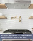 Wowow Gold Pot Filler Faucet Single Hole Wall Mount Stove Faucet Brass Pot