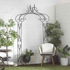 Metal Garden Arbor Arch Scrollwork Iron Archway Trellis Fence Walkway 95  Gothic