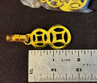 6-vintage Asian Brass Drawer Pull Knob Dangle Pendant Hardware