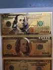 Lot Of  8  24k Gold Foil Bills -  100  50  20  10  5  2  1- New In Pack
