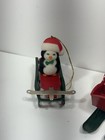 Vintage 1980s Flocked Penguin Christmas Tree Ornaments Lot Of 3