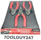 Snap On Tools Usa Pl344bcf 3 Piece Slip Joint Pliers Set Red Soft Grip New