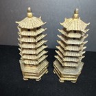 Pair Of China Brass Wenchang Pagoda Old Bronze Pagoda Sculpture 5    Tall