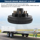 Trailer Wheel Hub Kit 8 On 6 5  Bolt W  12  X 2  Left And Right Electric Brake