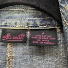 Willi Smith Womens Blue Denim Utility Jacket Size 4 Stand Collar Cotton