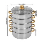 5-tier Steamer Cooking Pot  Stainless Steel Steamer Pots  Cookware Steaming Pots