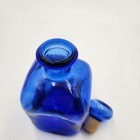 Vtg Italian Cobalt Blue Pinched Hand Blown Glass Decanter Ball Stopper Bottle