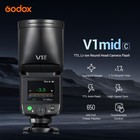 Godox V1 Mid C 55ws Ttl 1 8000s Round Head Speedlite Flash Touchscree For Canon