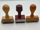 Vintage Rubber Stamp Lot 3 Wood Handle Germany Usa Address Ephemera Decor Rare