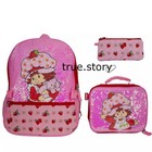 Strawberry Shortcake Backpack Lunch Box Set Tote Bag Pink Sequin 4 Piece Set New