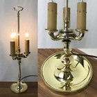 Restored Antique Vtg Brass Art Deco Table Desk Lamp Bouillotte 3 Candle Turkish