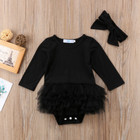 Infant Newborn Baby Girl Romper Jumpsuit Bodysuit Clothes Headband Outfit Set
