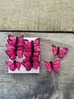 12 Pink Feather Monarch Butterflies 1inch -artificial Pink Butterfly Picks Decor