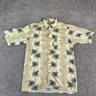 Munsingwear Shirt Mens Small Yellow Palm Tree Hawaiian Button Up Tropical Aloha