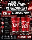 Coca-cola Aluminum Cups 20 Oz Set Of 4 Reusable Party Cups Usa Coke New