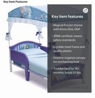 Disney Frozen Toddler Canopy Bed Frame  Steel plastic  Purple Blue White