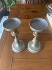 Vintage Wilton 9  Pair Candlestick Holders Taper   Round Candles Rwp Columbia Pa