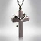 Cross Urn Necklace For Ashes Cremation Pendant Memorial Keepsake Jewelry Black