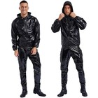 Men Heavy Duty Sauna Suit 2 Piece Full Body Weight Loss Sweat Workout Tracksuit