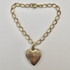 Vintage 12k Gold Filled  Jb  Charm Bracelet   Gf Heart Locket  Sweet 