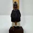 C J Trygg Vintage Signed Hand Carved Wood Folk Sea Captain Sailor 5 1 2  Chipped
