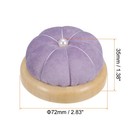 Wooden Base Pin Cushion Japanese Style Needle Holder Pincushion Light Purple
