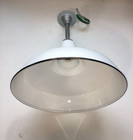 40s Appleton 16  Porcelain Industrial White Barn Light Vintage Gas Station C