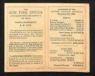  sun Fire Office  London   Big Rapids  Mi 1884 Victorian Trade Card Scarce Vgc