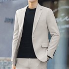 Men s Business Slim Fit Dress Suit-jacket Top Long Sleeve One Button Blazer Coat