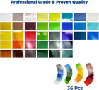 36 Sheets Stained Glass Supplies Variety Pack - 6 X 4 Inch Transparent Art