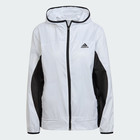 Adidas Aeroready Logo Womens Running Windbreaker White Black Zip Up Hooded M Nwt