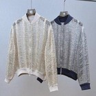 Brunello Cucinelli Womens New Sequined Hollow Zip Knitted Fashion Loose Jacket