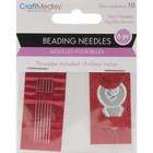 Beading Needles W threader Size 10 6 pkg