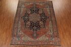 Antique Pre-1900 Heriz Serapi Area Rug Vegetable Dye Wool Handmade Carpet 10x13