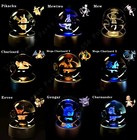 3d Crystal Ball Anime Led Night Light Pikachu Mewtwo Gengar Pokeball Gift Kids 