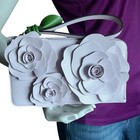 Kate Spade Medium L-zip Wristlet 3-d Leather Flora Flower Wristlet In Box