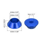 20 Pcs M3 Cone Cup Washers Anodized Aluminum Gaskets Dark Blue