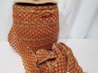 Vtg 60s Gimp Fabric Trim Upholstery Curtains Jute Burlap Rusty Brown 5 Yd 3 5 