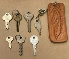 Lot Of 7 Vintage Keys Misc  Brands Long Sears Wright Curtis Masterlock