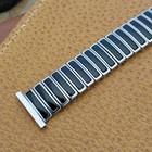 19mm 18mm Jb Champion Short Stainless Steel   Black Nos 50s Vintage Watch Band 