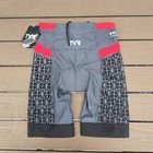 Tyr Men s Boys 9  Competitor Tri Triathlon Short  Red grey Size  Xs  New