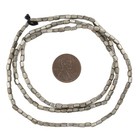 Antique Silver Faceted Rectangle Beads 4x2mm White Metal 24 Inch Strand