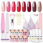 Dipping Powder Nail Kit 8 Colors Acrylic Powder Manicure Tools No Lamp Needed