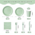 350 Pcs Sage Green Plates And Napkins Set For 50 Guests  Disposable Party Sup   
