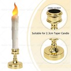 6pcs Led Flameless Flickering Taper Candles Battery Operated With Candle Stands