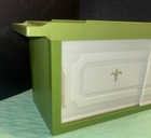 Vintage Mid Century Modern Avocado Green Plastic Kitchen bathroom Wall Cabinet