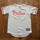 Philadelphia Phillies Jersey Youth Large Gray Mlb Baseball Cliff Lee 33 Majestic