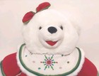 Vtg 2005 Dan Dee Snowflake Teddy 20   White Girl Bear Red green Holiday Outfit